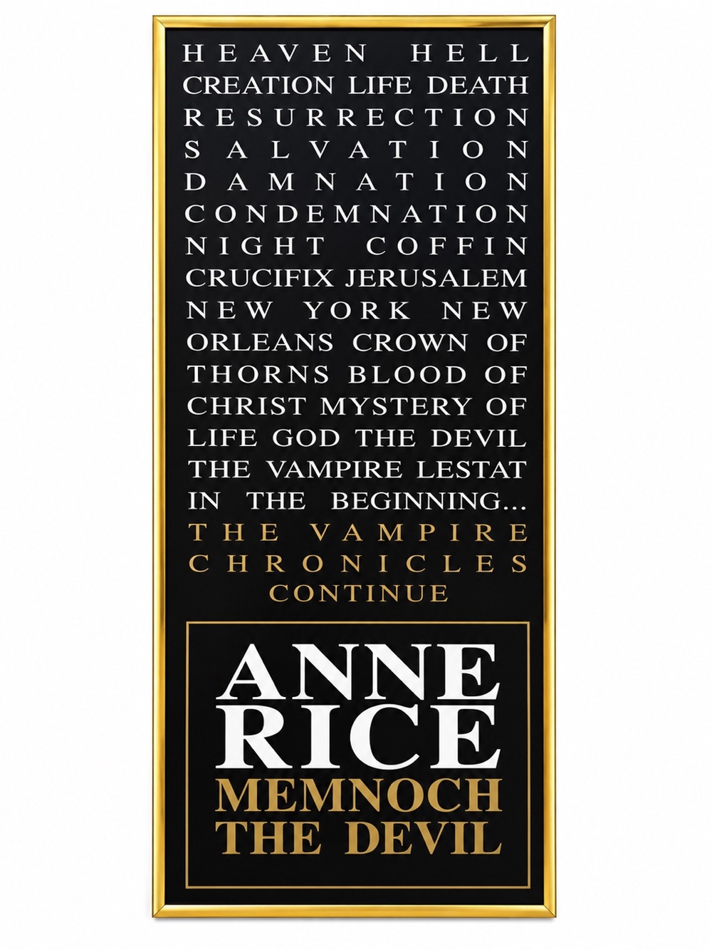 Anne Rice Memnoch the Devil Vampire Chronicles Framed Promo Poster